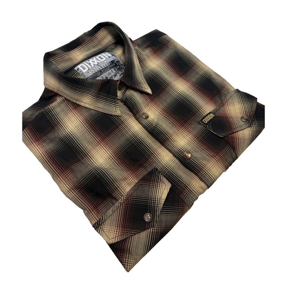 Dixxon Whittier Boulevard Bamboo Blend S/S Button Up Shirt Men's L Plaid
